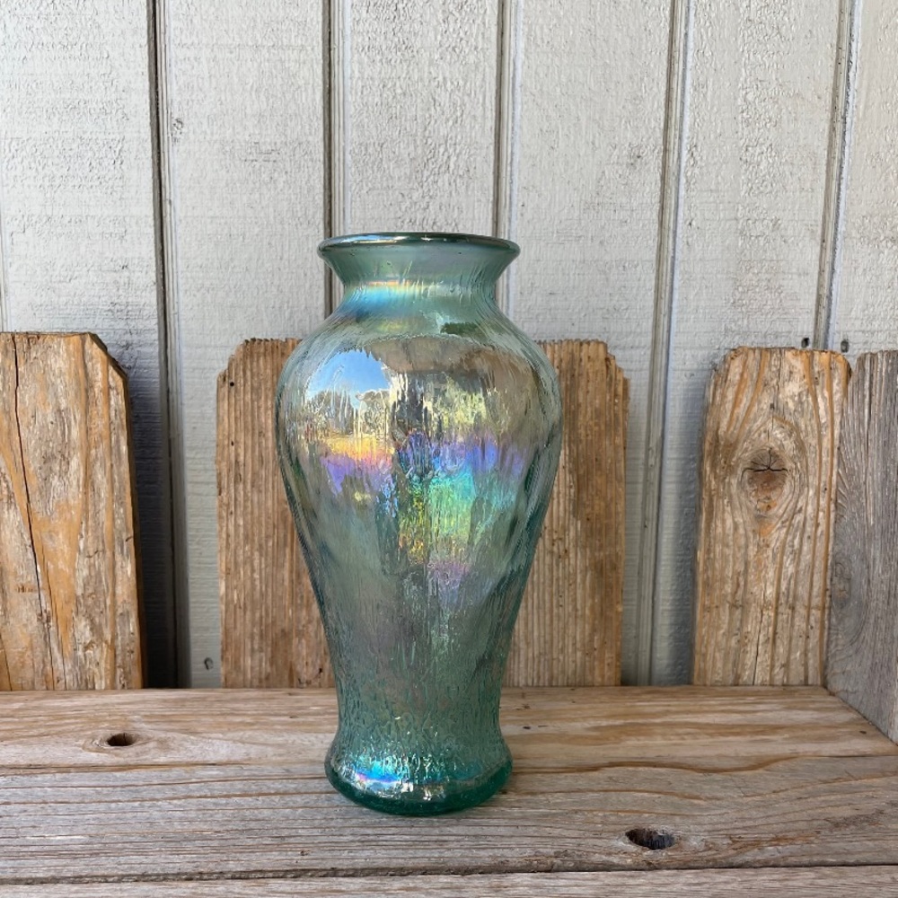 Fenton Sea Mist Green Crackle Vase